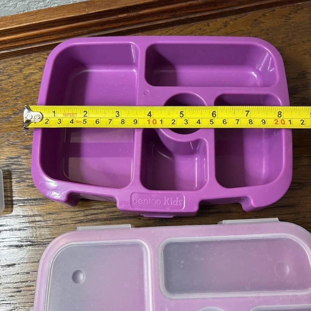Lot Of 3 Bentgo Kids Purple Lunch Tray Containers Transparent Covers Bento Box